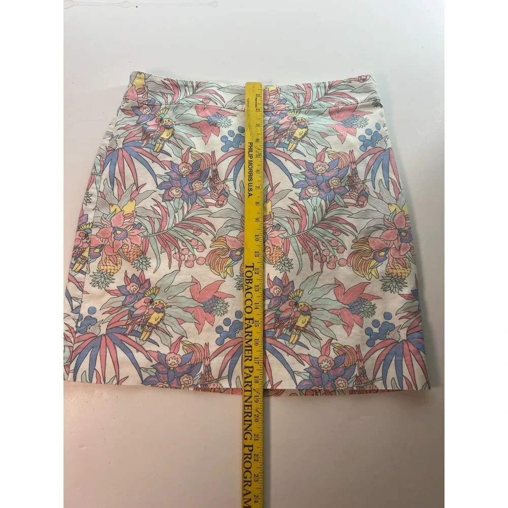 Talbots‎ Women's Skirt Sz 8 Multicolor Tropical Slit Back Zip Pencil W16 L19